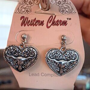 2 for $9 -Cute western dangle earrings, new